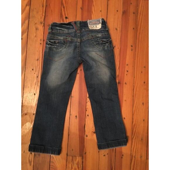 Size 1 Leo Roma Junior Women's Jean Capri Crop Denim Distressed 20" Inseam - Picture 7 of 8